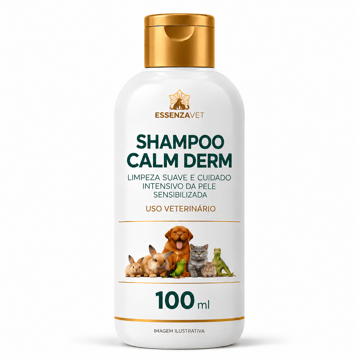 Calm Derm 100ml - Xampu Calmante para Pele Sensibilizada de Animais - Essenza Farma