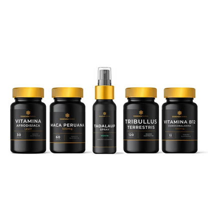 Kit Vitalidade Masculina | TadalaUp, Levit, Tribulus Terrestris, Maca Peruana e Vitamina B12 - Essenza Farma
