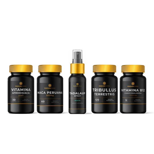 Kit Vitalidade Masculina | TadalaUp, Levit, Tribulus Terrestris, Maca Peruana e Vitamina B12