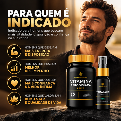 Kit Performance Masculina – TadalaUp Spray Menta + Vitamina Afrodisíaca Levit