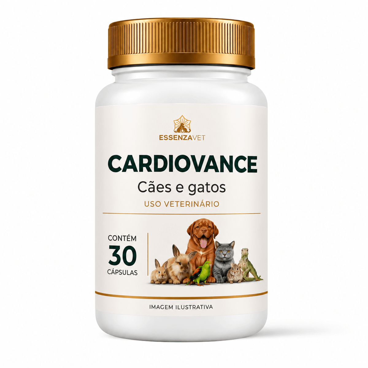 Cardiovance 30 Cápsulas - Suporte Nutricional para a Saúde Cardíaca de Cães e Gatos - Essenza Farma
