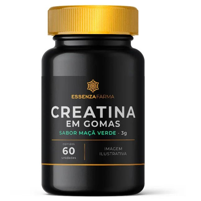 Creatina em Gomas Sabor Maçã Verde - 60 Gomas Mastigáveis - Essenza Farma