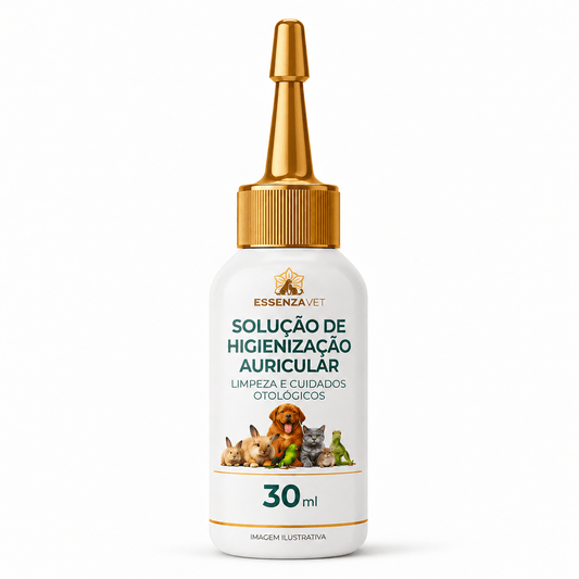 Solução de Higienização Auricular 30ml - Limpeza das Orelhas de Cães e Gatos - Essenza Farma