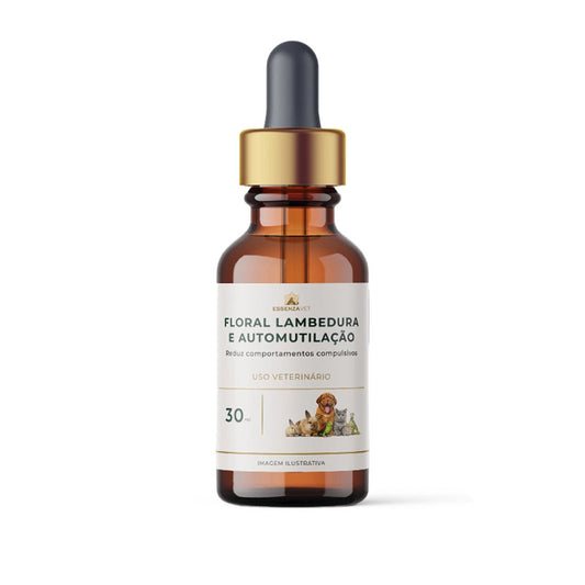 Floral Lambedura e Automutilação para Pets 30ml | Auxilia no Controle da Lambedura Excessiva, Arrancamento de Pelos e Penas - Essenza Farma
