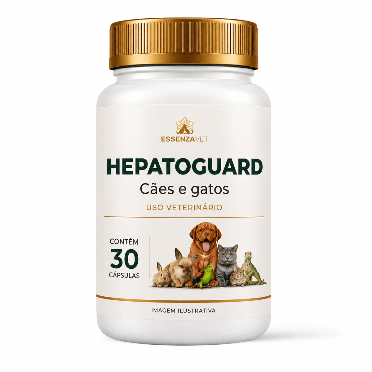 Hepatoguard 30 Cápsulas - Suporte Nutricional para a Saúde Hepática de Cães e Gatos - Essenza Farma