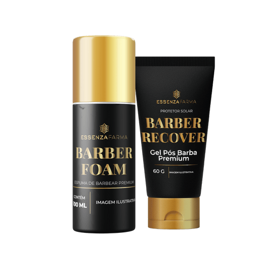 KIT BARBA | Espuma de Barbear 100ml + Gel Hidratante Pós - Barba 60g - Essenza Farma