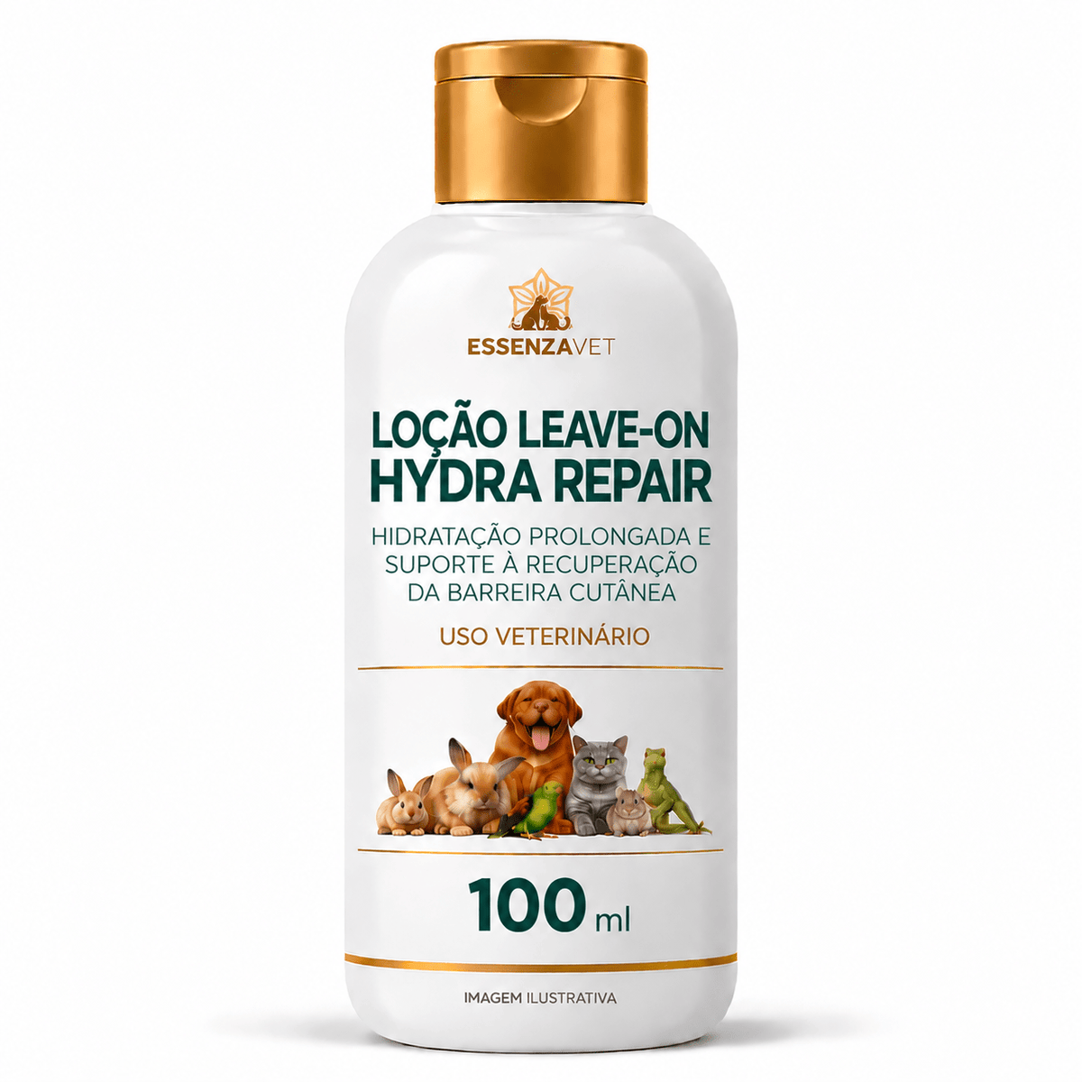 Loção Leave-On Hydra Repair 100ml - Hidratação Prolongada para a Pele e Pelagem Animal - Essenza Farma