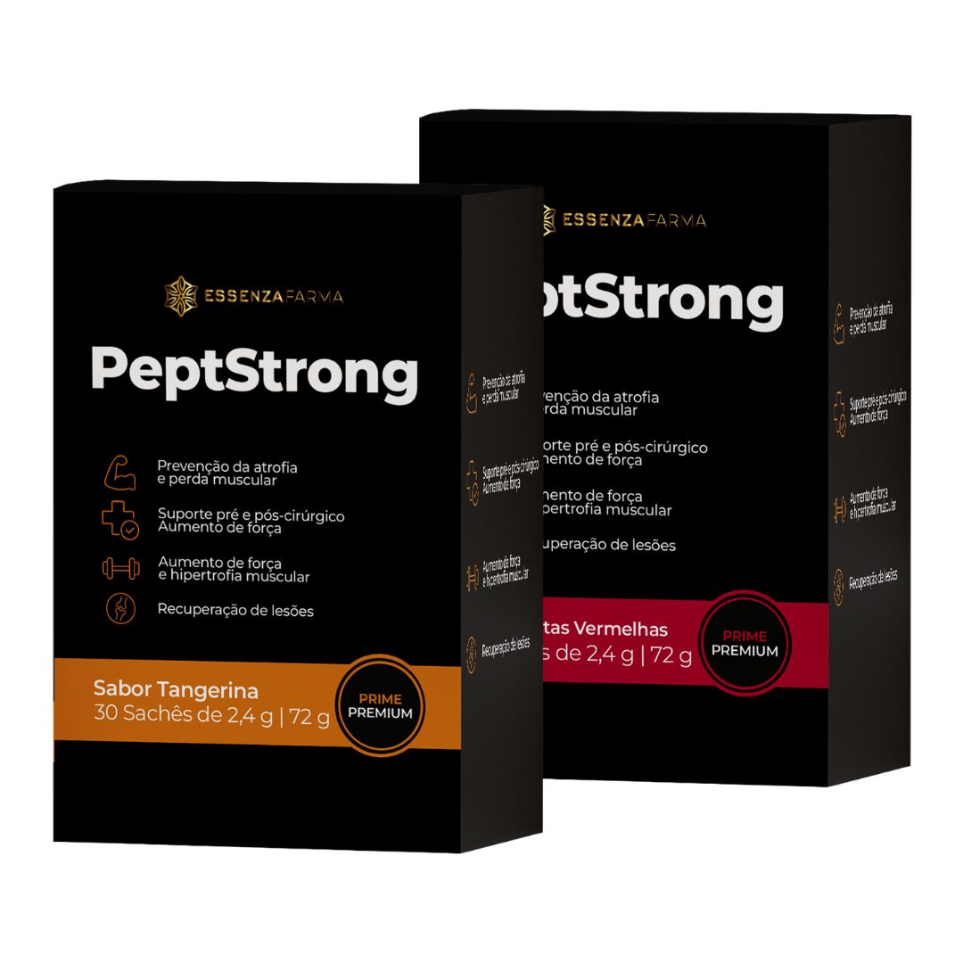 Peptistrong™ - 30 Sachês 2,4g - Sabor Tangerina e Frutas Vermelhas