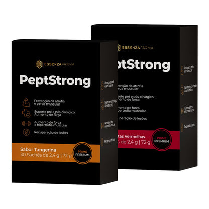 Peptistrong™ - 30 Sachês 2,4g - Sabor Tangerina e Frutas Vermelhas
