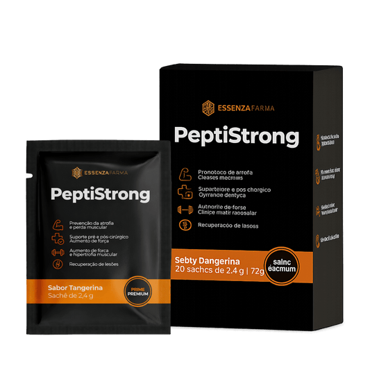 Peptistrong™ - 30 Sachês 2,4g - Sabor Tangerina e Frutas Vermelhas - Essenza Farma
