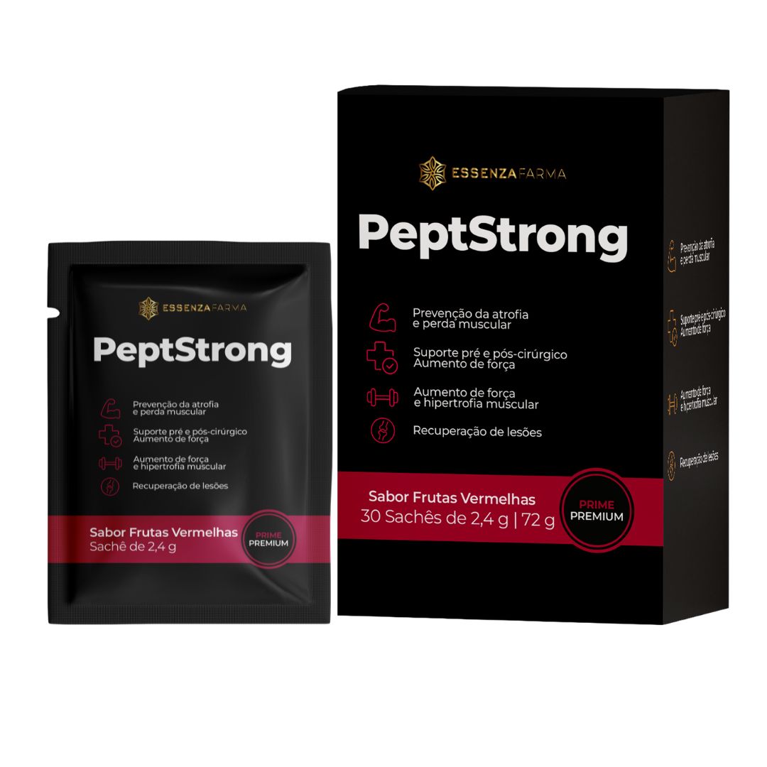 Peptistrong™ - 30 Sachês 2,4g - Sabor Tangerina e Frutas Vermelhas