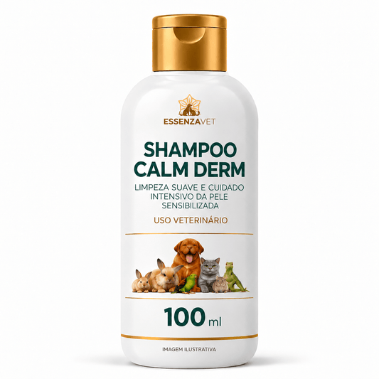Calm Derm 100ml - Xampu Calmante para Pele Sensibilizada de Animais - Essenza Farma