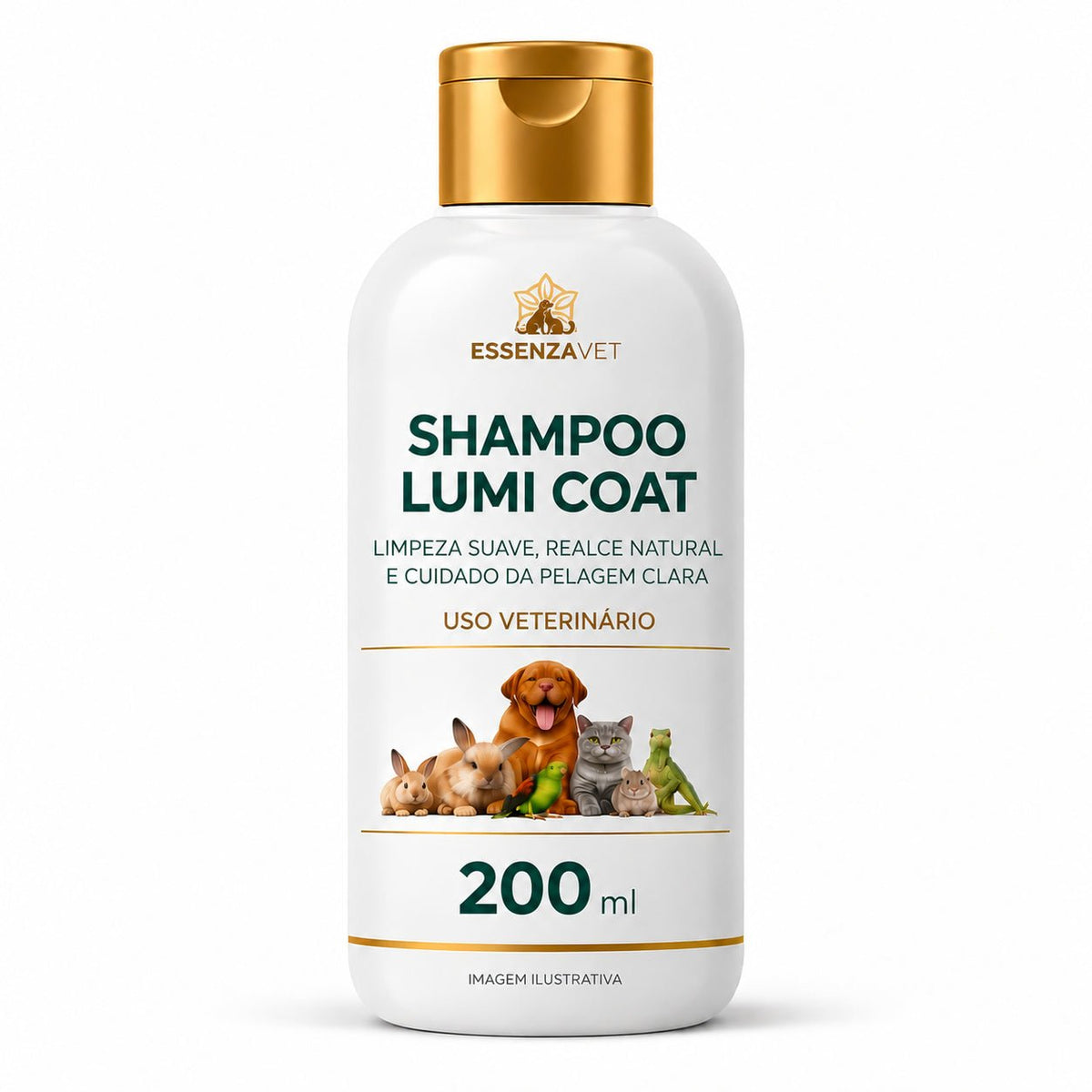 Xampu Lumi Coat 200ml - Higiene e Realce da Pelagem Clara - Essenza Farma