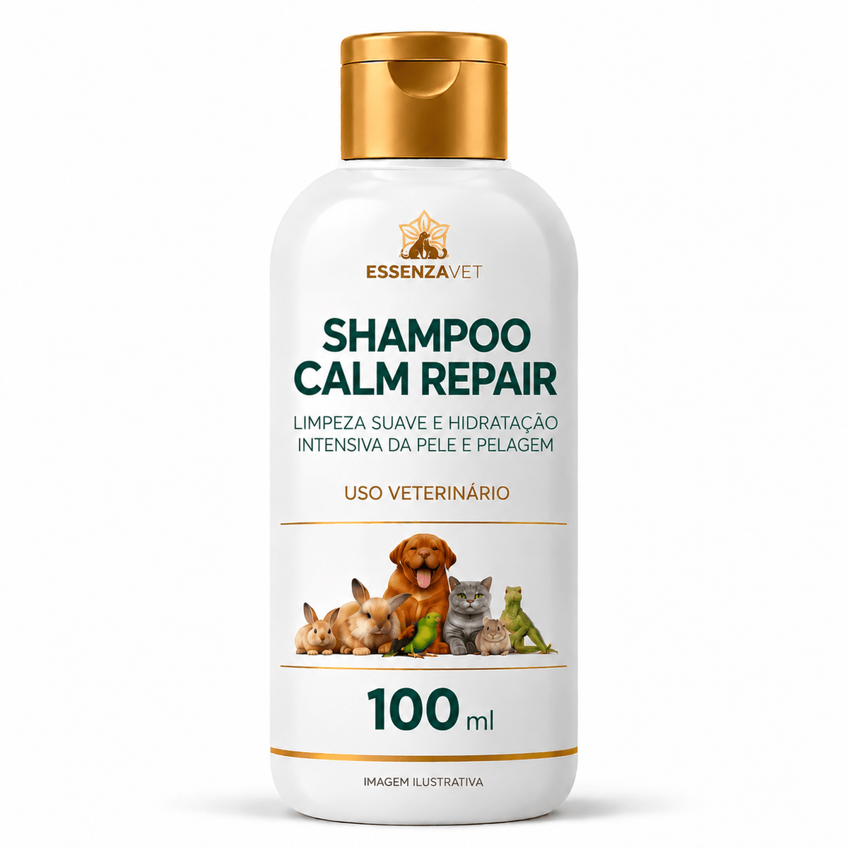 Xampu Calm Repair 100ml - Hidratação e Reparação da Barreira Cutânea Animal - Essenza Farma