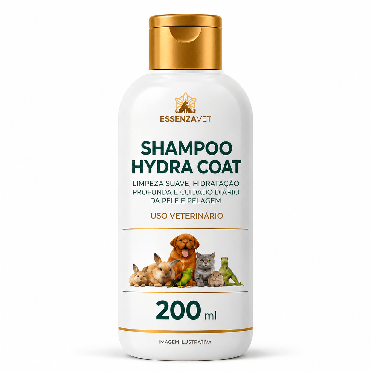 Xampu Hydra Coat 200ml - Hidratação e Cuidado para Todos os Tipos de Pelos - Essenza Farma