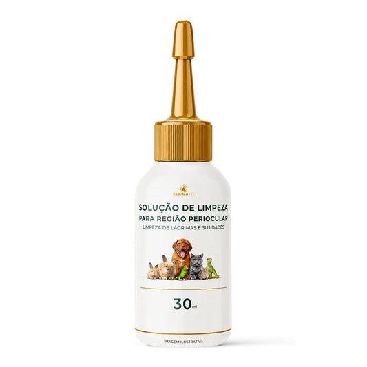 Solução de Limpeza Periocular para Cães e Gatos 30ml | Remove Lágrimas, Secreções e Sujidades ao Redor dos Olhos