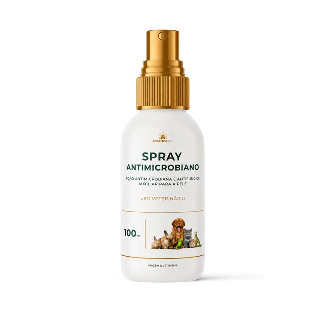 Spray Antimicrobiano para Cães e Gatos 100ml | Auxilia na Higiene da Pele, Controle da Oleosidade e Redução de Odores - Essenza Farma